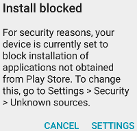 Installation is blocked